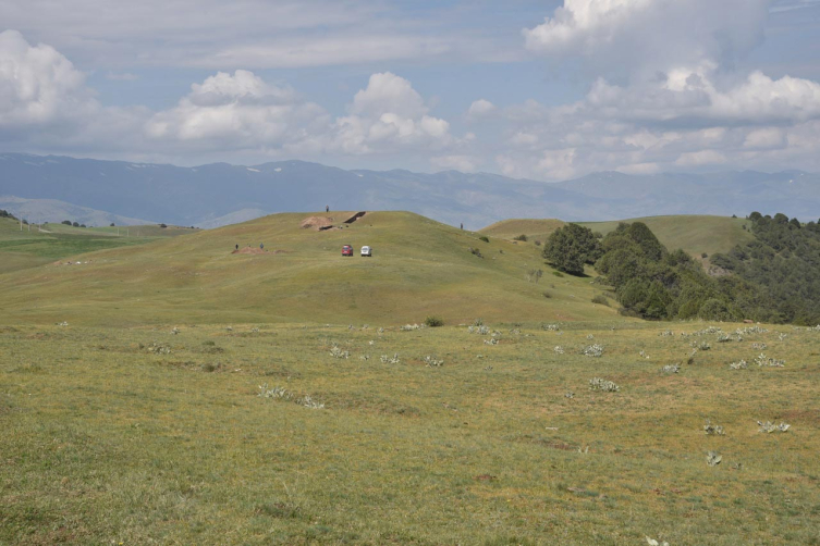 Drone Image Of Grassy Hill In Tugunbulak