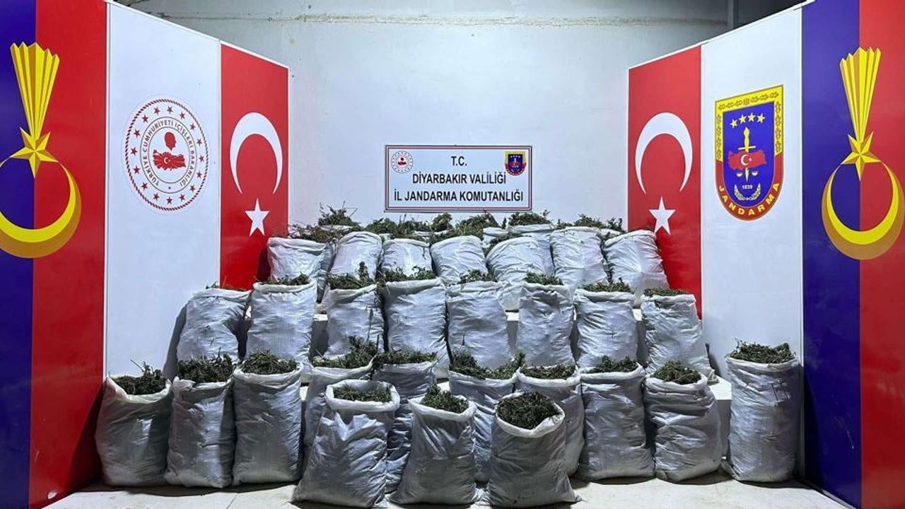 Diyarbakır'da 202 kilogram uyuşturucu ve 10 bin kök kenevir ele geçirildi