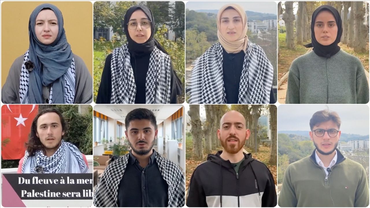 Galatasaray Üniversitesi ve Türk Alman Üniversitesi öğrencilerinden İsrail'in saldırılarını anlatan paylaşım