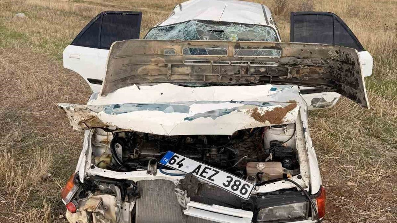 Uşak’ta otomobil tarlaya düştü: 1 kişi yaralandı