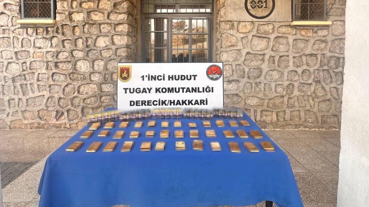 Hakkari’de düzenlenen operasyonla 36 kilo sarma altın ele geçirildi