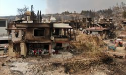 Yangında yok olan Kalemler Mahallesi, havadan görüntülendi