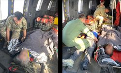 Mehmetçik, kayalıklardan düşen dağcıyı helikopterle kurtardı