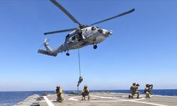Libya açıklarındaki TCG Gemlik gemisinde eğitim