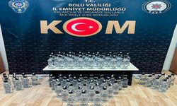 Bolu'da lokantada 83 şişe sahte içki ele geçirildi