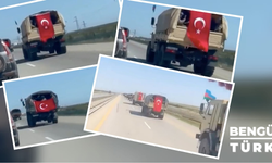 Azerbaycan ordusu Karabağ'a Türk bayrağıyla girdi