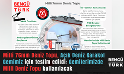 Milli 76mm Deniz Topu, Açık Deniz Karakol Gemimiz için teslim edildi: Gemilerimizde Milli Deniz Topu kullanılacak