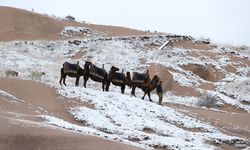 Kapadokya karla kaplandı