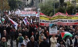 Yunanistan'ın başkenti Atina'da Filistin'e destek yürüyüşü yapıldı