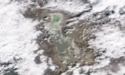 Urmu Gölü'nün son durumunu gösteren uydu fotoğrafı yayımlandı