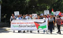 Tekirdağ'da öğrenciler ve akademisyenler, Filistin'e destek yürüyüşü gerçekleştirdi