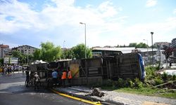 Ankara'da EGO otobüsünün devrilmesi sonucu 5 kişi yaralandı