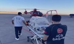 Mardin'de ambulans helikopter bir günlük bebek için havalandı