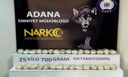 Adana'da tırda yedek lastiğe gizlenmiş 25 kilo 700 gram uyuşturucu bulundu