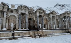 Sagalassos Antik Kenti kar yağışıyla beyaza büründü