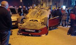 Çanakkale’de takla atan otomobilin sürücüsü yaralandı