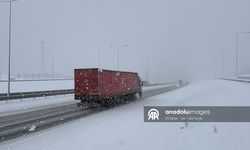 Kuzey Marmara Otoyolu'nun Kocaeli kesiminde kar yağışı etkili oluyor