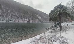 Amasya'da karla kaplanan Boraboy Gölü görüntülendi