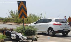 Alanya'da otomobille çarpışan motosikletin sürücüsü yaralandı