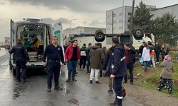 Tekirdağ'da işçi taşıyan midibüsün devrildiği kazada 25 kişi yaralandı