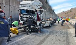 Bilecik'te tırın devrildiği kaza ulaşımda aksamaya neden oldu