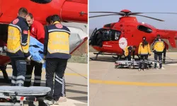 Diyarbakır'da ambulans helikopter kalp krizi geçiren kadın için havalandı