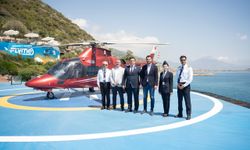 Alanya'da 23 öğrenci 23 Nisan'ı helikopterle uçarak kutladı