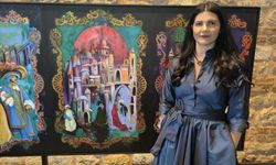 Ressam Sinem Kurt'un "Boyutlar Arası Yolculuk 'Toprak Ana-Kara'" Sergisi Fişekhane'de açıldı