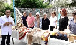 Balıkesir'de üniversiteliler, yün iplikleri bitki ve meyvelerden elde ettikleri boyayla renklendirdi