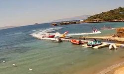 Bodrum’da su sporu kazası kamerada... Deniz yatağı, sürat teknesine çarptı: 3 yaralı
