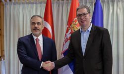 Sırbistan Cumhurbaşkanı Vucic, Dışişleri Bakanı Hakan Fidan'ı kabul etti