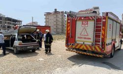 Karaman’da park halindeki otomobil yandı
