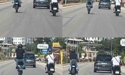 Motosikletli sürücüden D-400 karayolunda tehlikeli hareketler