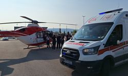 Ambulans helikopter, trafik kazasında yaralanan 2 aylık bebek için havalandı