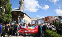 Erzurum'da Gazze'ye destek yürüyüşü yapıldı