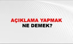 Açıklama yapmak ne demek