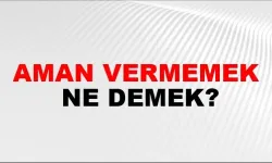 Aman vermemek ne demek