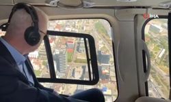 İstanbul Valisi Gül, helikopterle havadan denetim yaptı