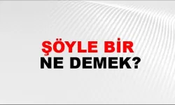 “ŞÖYLE BİR” NE DEMEK?