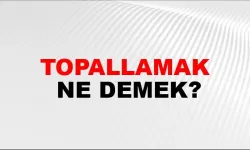 Topallamak ne demek