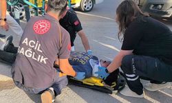 Taksi ile çarpışan motosiklet sürücüsü yaralandı