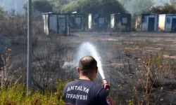 Antalya'da çalılık alanda başlayıp seralara sıçrayan yangın söndürüldü