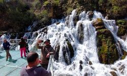 Gümüşhane'deki Tomara Şelalesi ziyaretçilerin uğrak noktası oldu