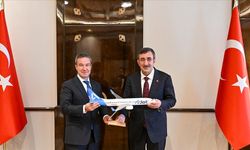 Cumhurbaşkanı Yardımcısı Yılmaz, AJet Genel Müdürü Sarp'ı kabul etti