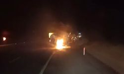 Osmaniye’de seyir halindeki tanker yandı