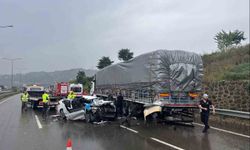Ordu’da otomobil park halindeki tıra çarptı: 1 ölü, 2 yaralı