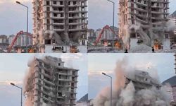 Kahramanmaraş’ta yıkımı yapılan binanın çökme anı kameraya yansıdı