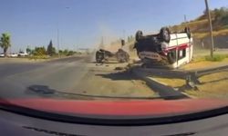 Alaşehir’deki ambulans kazası görüntülendi