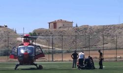Beyin kanaması geçiren hastanın imdadına ambulans helikopter yetişti