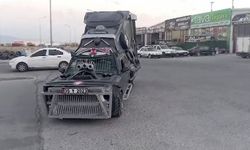 Aracını adeta tanka çevirdi, polis trafikten men edip ehliyete el koydu